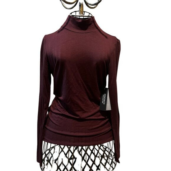 NWT Jones & Co Women's Maroon Burgundy Long Sleeve Turtleneck Size XS - Picture 6 of 8